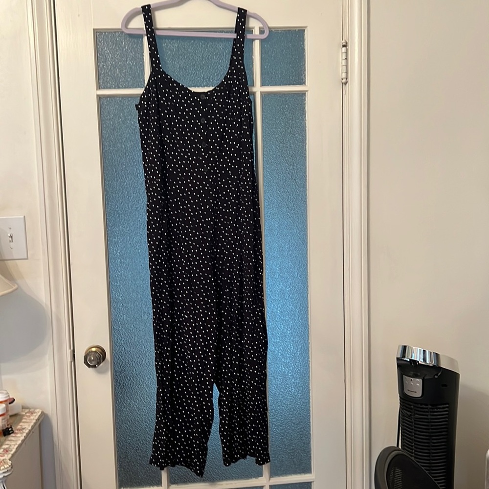 LOFT Black and White Polkadot Jumpsuit